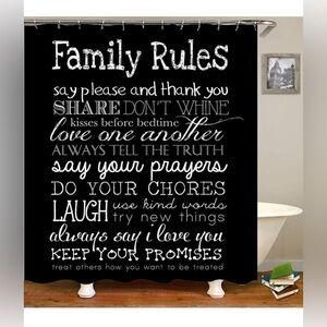 New Waterproof Shower Curtain with 12 Hooks